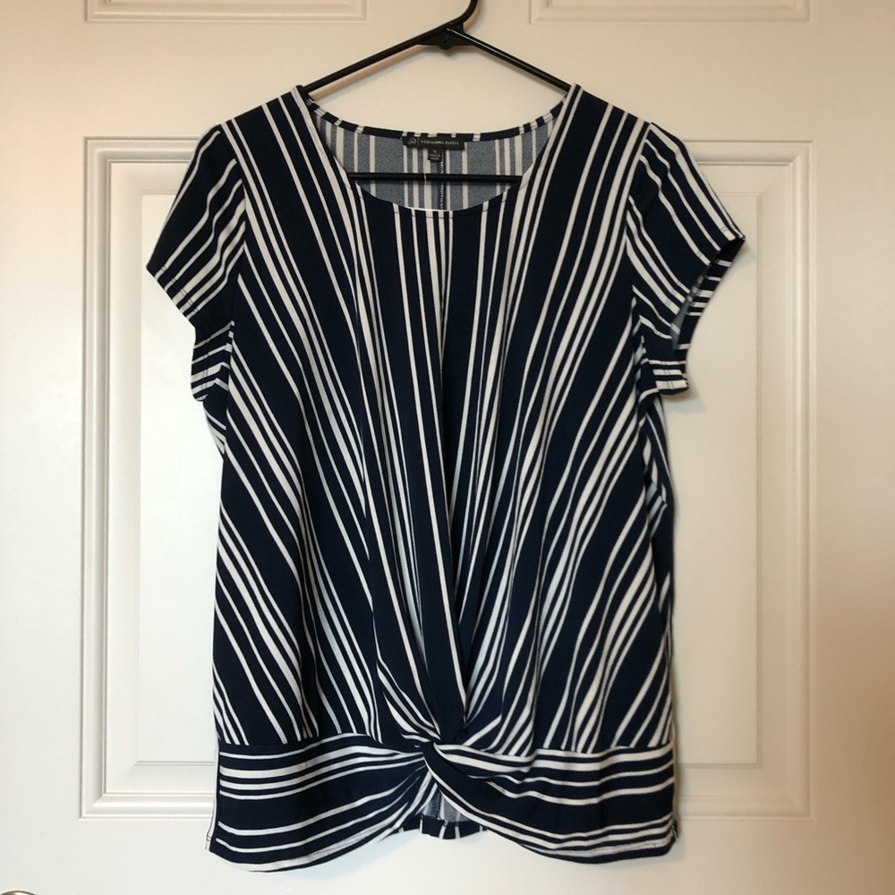 Navy Blue Striped Top